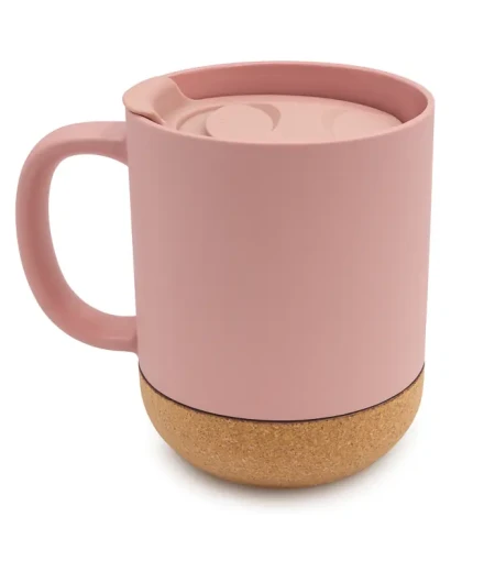 Mat skodelica za sublimacijo HILO s plutovinastim dnom – rožnata - 300 ml