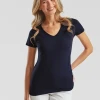 Ženska majica z V-izrezom F.O.L. Lady-Fit Valueweight V-Neck T
