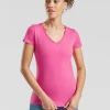 Ženska majica z V-izrezom F.O.L. Lady-Fit Valueweight V-Neck T