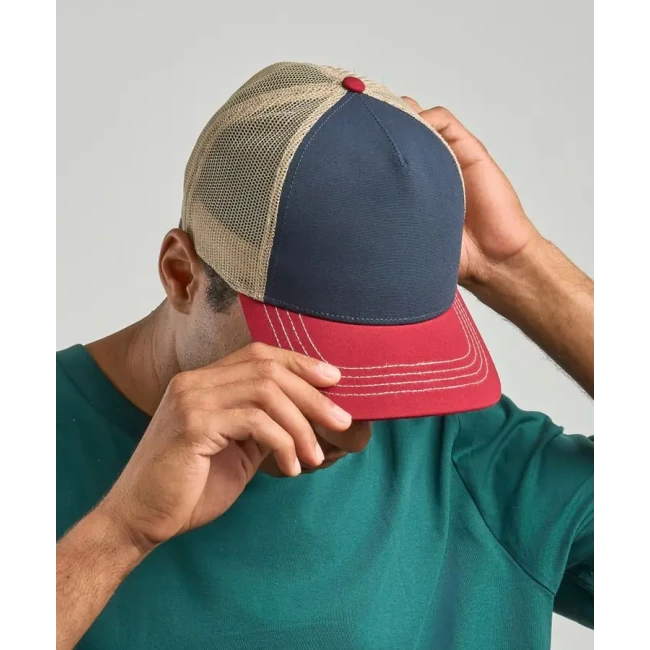 5-delna kapa s šiltom (trucker) Atlantis Rapper Canvas-S