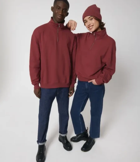 Unisex pulover s kratko zadrgo širšega ravnega kroja s suhim otipom Miller Dry