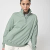 Unisex pulover s kratko zadrgo širšega ravnega kroja s suhim otipom Miller Dry