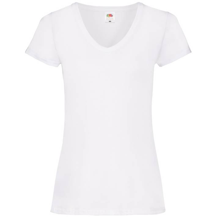 16.1398 - F.O.L.  Lady-Fit Valueweight V-Neck T white 001