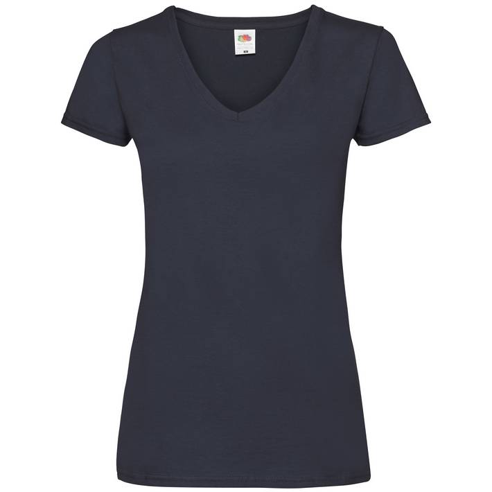 16.1398 - F.O.L.  Lady-Fit Valueweight V-Neck T deep navy a36
