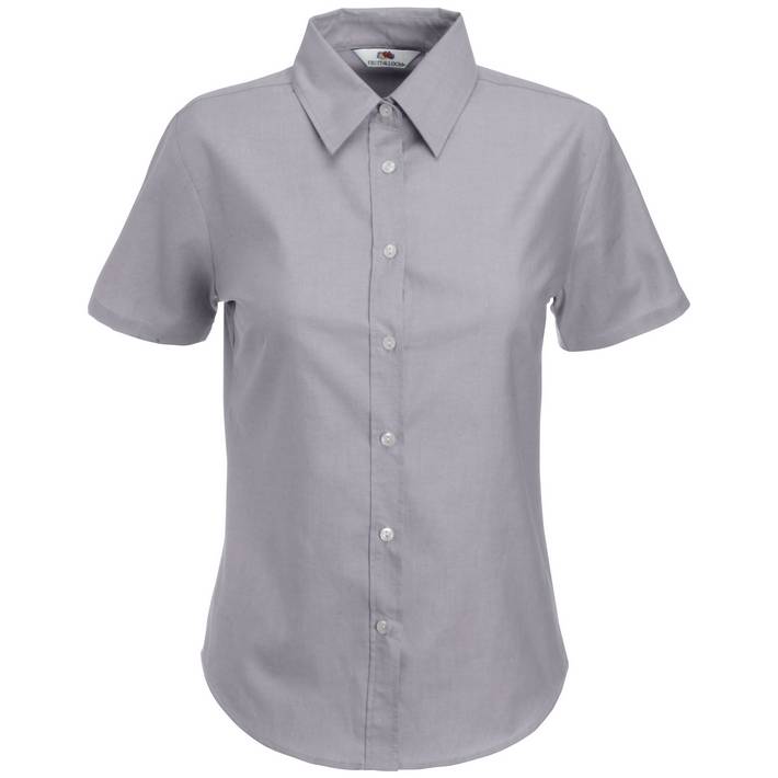 16.5000 - F.O.L.  Lady-Fit Oxford Shirt SSL oxford grey 398