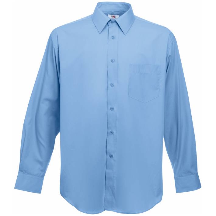 16.5118 - F.O.L.  Poplin Shirt LSL mid blue c45
