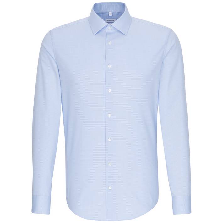 78.0020 - Seidensticker  Shirt Office Slim LSL check light blue/white z93