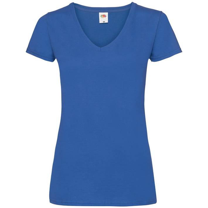 16.1398 F.O.L.  Lady-Fit Valueweight V-Neck T royal blue .450