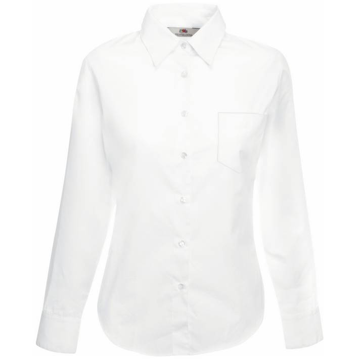16.5012 F.O.L.  Lady-Fit Poplin Shirt LSL white .001