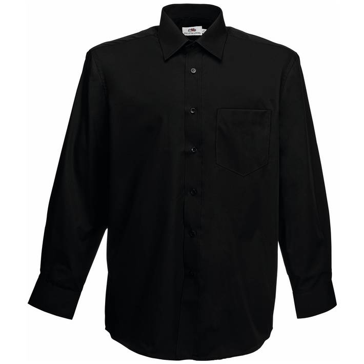 16.5118 F.O.L.  Poplin Shirt LSL black .002