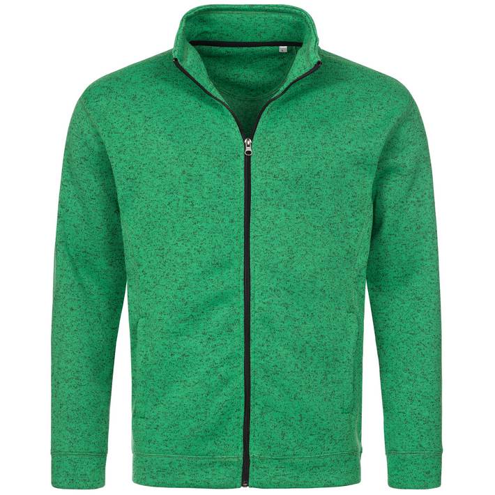 05.5850 Stedman - Knit Fleece Jacket Men green melange .l20