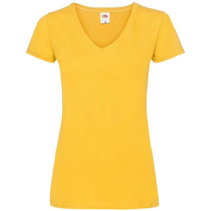 16.1398 F.O.L. - Lady-Fit Valueweight V-Neck T sunflower .a39
