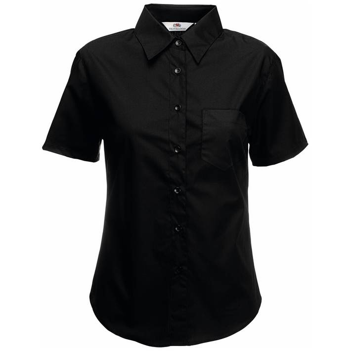 16.5014 F.O.L. - Lady-Fit Poplin Shirt SSL black .002