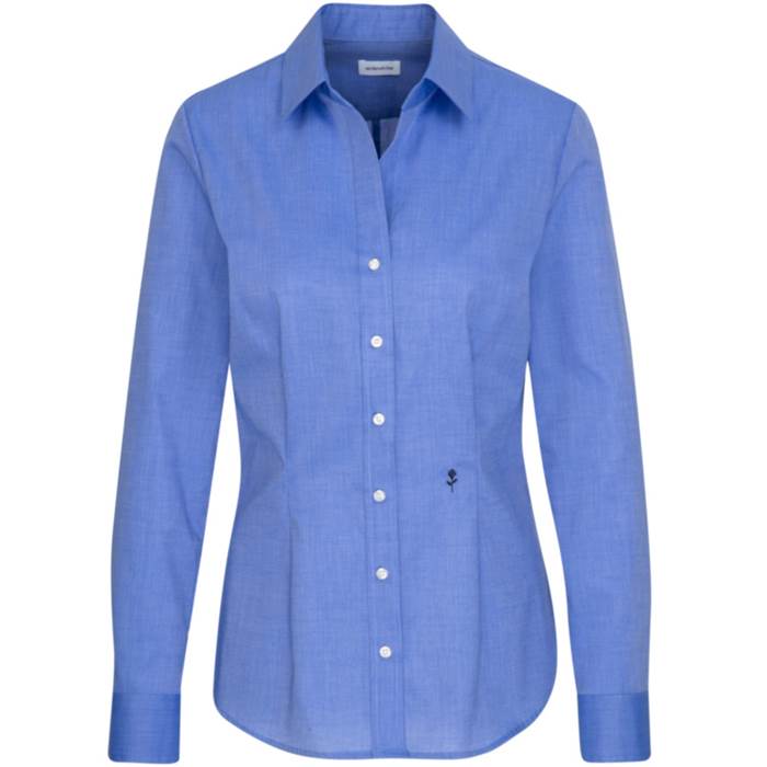 78.0613 Seidensticker - Blouse Slim LSL mid blue .c45