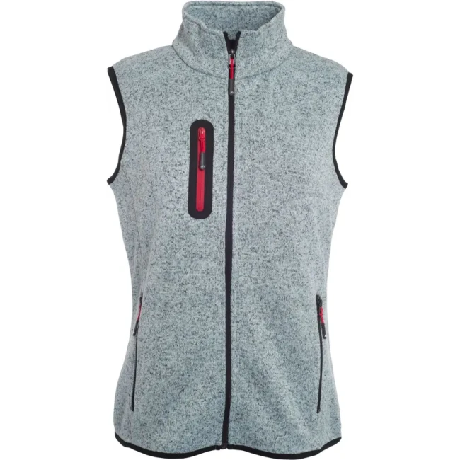 light grey melange/red