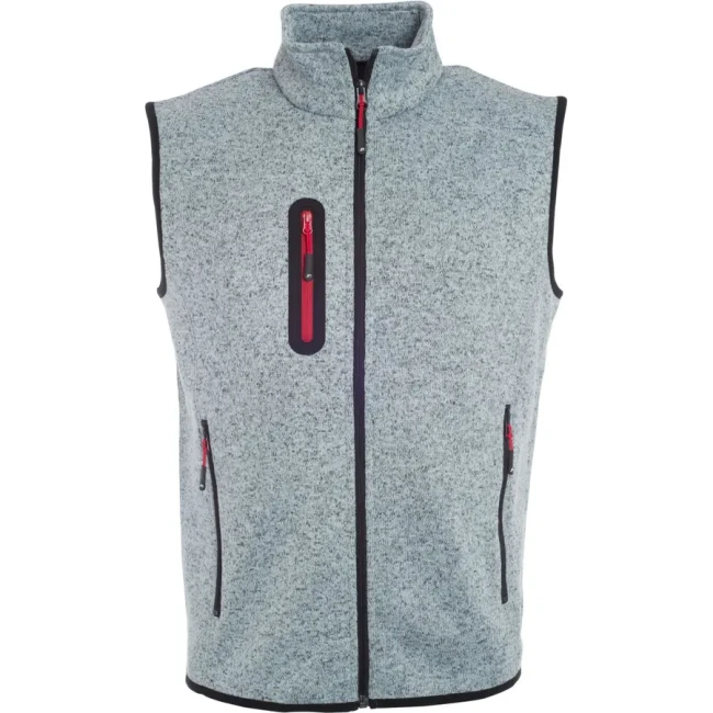 light grey melange/red
