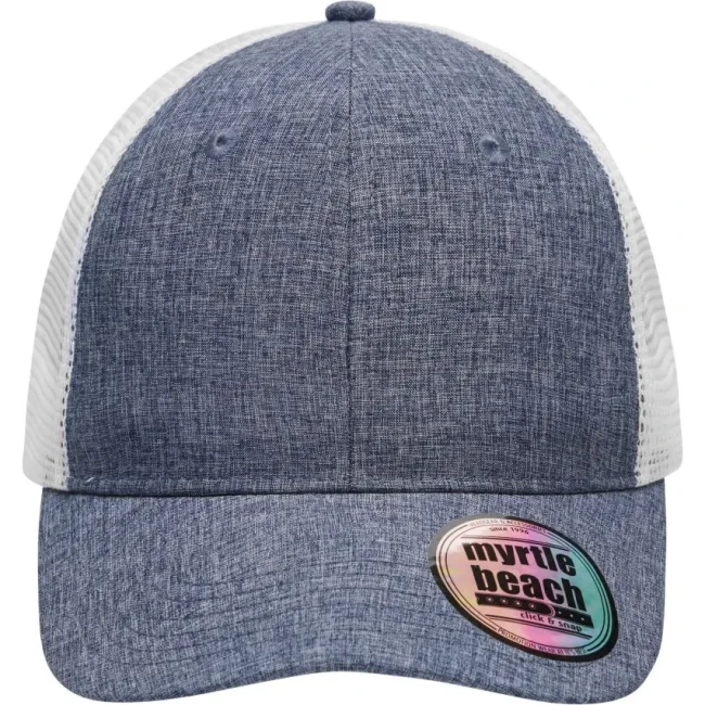 navy melange/white